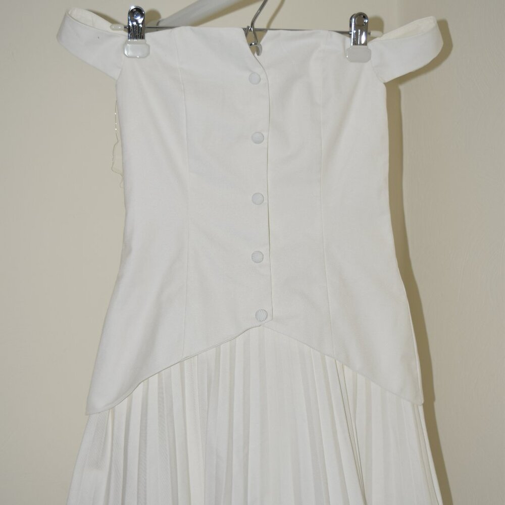 PepperMayo Off White Dress - Size 2 - Twisted Skies Off Shoulder Mini Dress